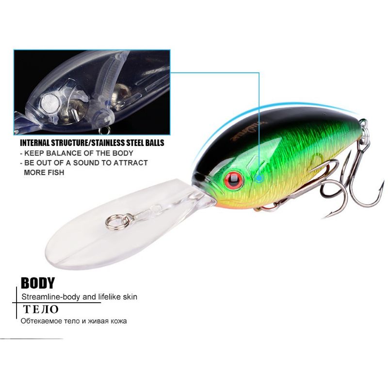 Lure Casting PROBEROS Crankbait 18gr - Umpan Minnow Floating Blackbass Mangrove Jack