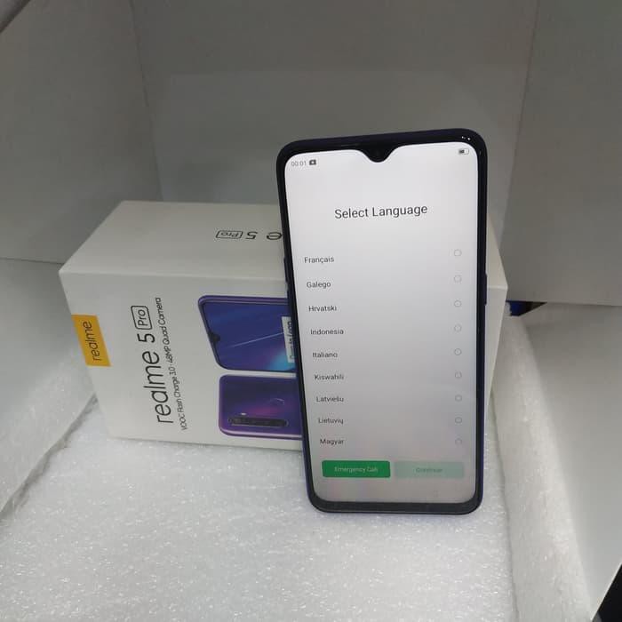 Promo realme 5 Pro ram 8/128GB fullset mulus - Biru kilau Berkualitas