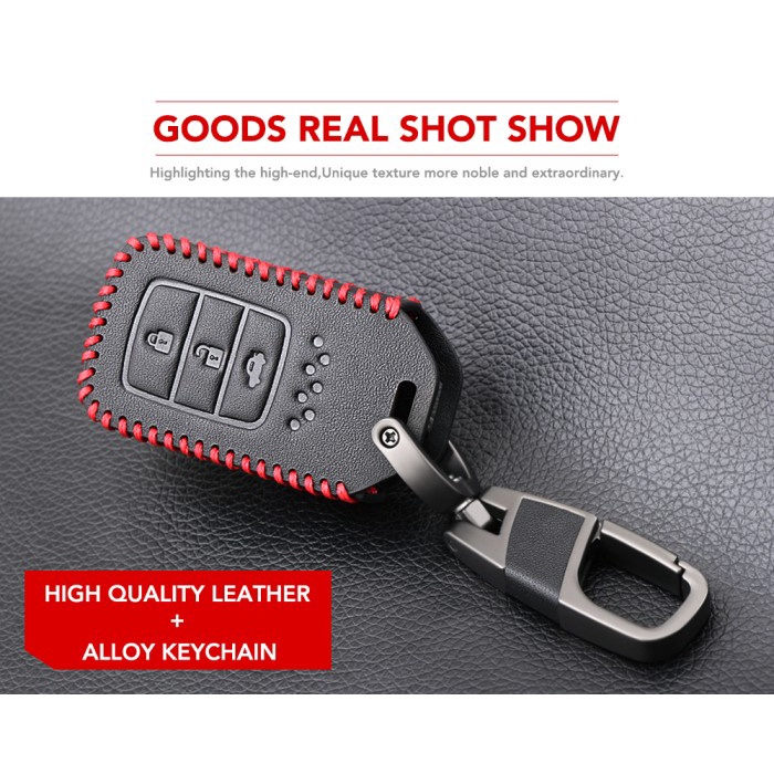 CASE REMOTE HONDA CIVIC CRV 3 TOMBOL COVER KUNCI KULIT LEATHER KEY