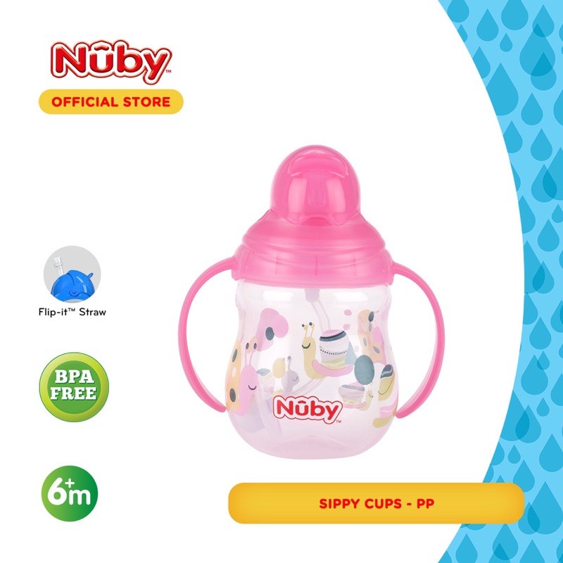 Nuby Flip It  with Straw - botol minum bayi