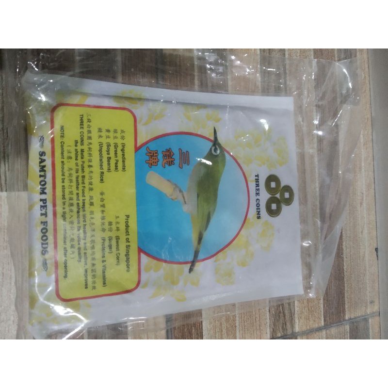 pakan burung pleci import voer Three coin