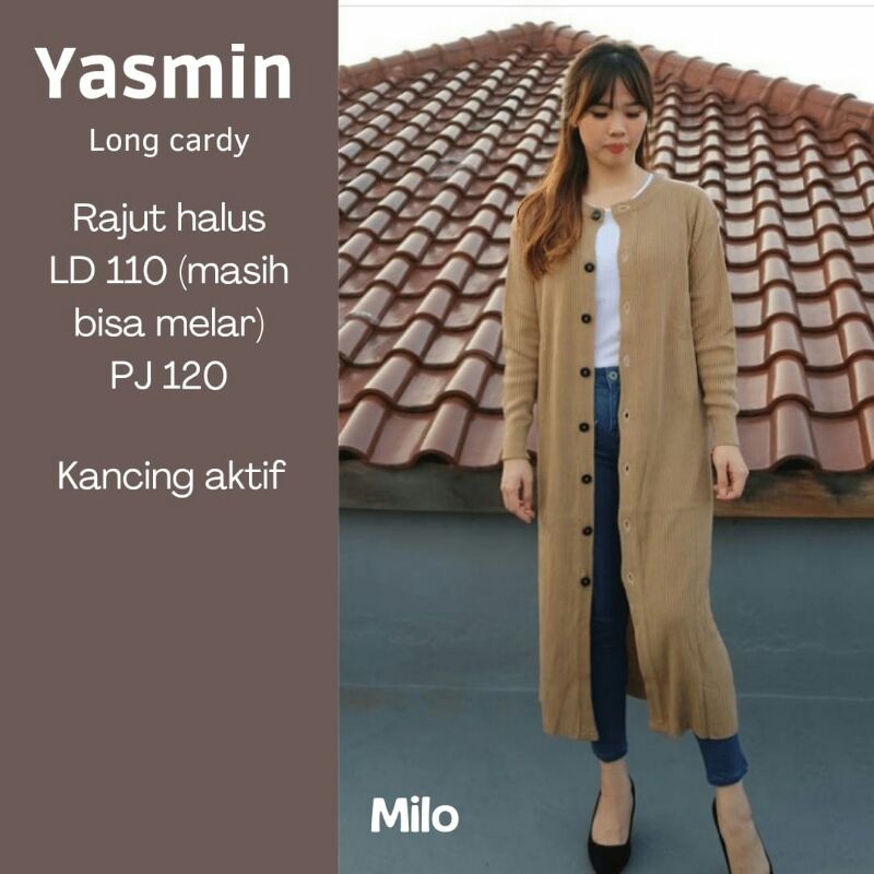 Yasmin Long Cardigan Outer Rajut Jumbo Muslim