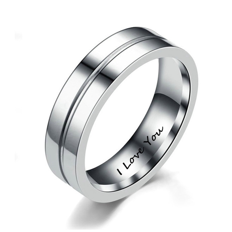 1pc Cincin Bahan Titanium Steel Lapis Emas Untuk Pria Dan Wanita