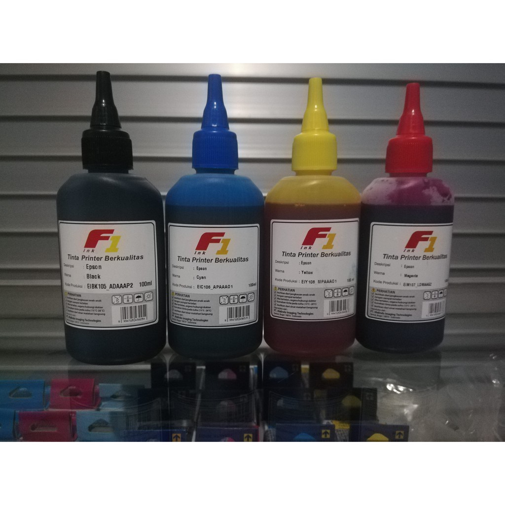 Tinta Refill Dye Base F1 Magenta Merah 100ml Printer Epson L120 L110 L220 L800 L805 L810 L850 L1800