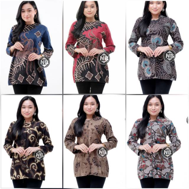 BAJU BATIK WANITA MODERN MONALISA GENES M,L,XL asli PEKALONGAN