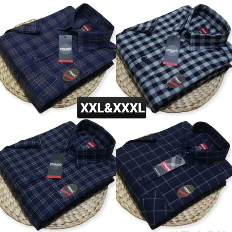 KEMEJA FLANEL JUMBO TANGAN PENDEK TERPOLER (COD)