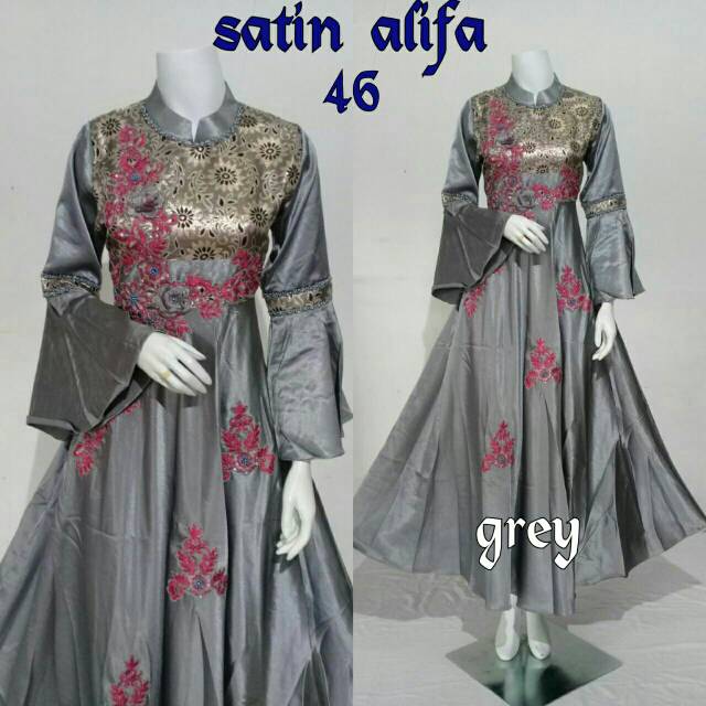 Dress Alifa 46 Series Silver Original Brand by Rara Busana.