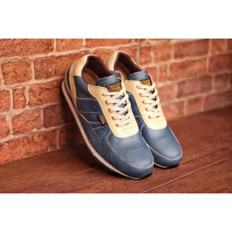 ASLI LEATHER (COD)- 100% KULIT ASLI SNEAKERS PRIA KASUAL SPORTY CEVANY JELLAL ORIGINAL CHa