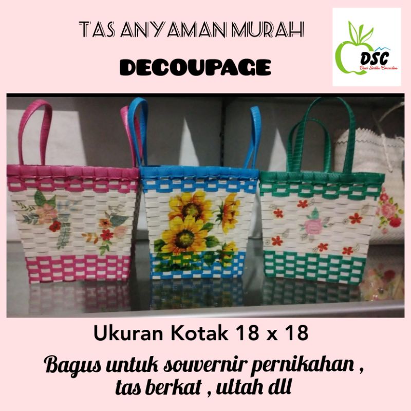 tas anyaman tas hajatan premium tas berkat decoupage murah