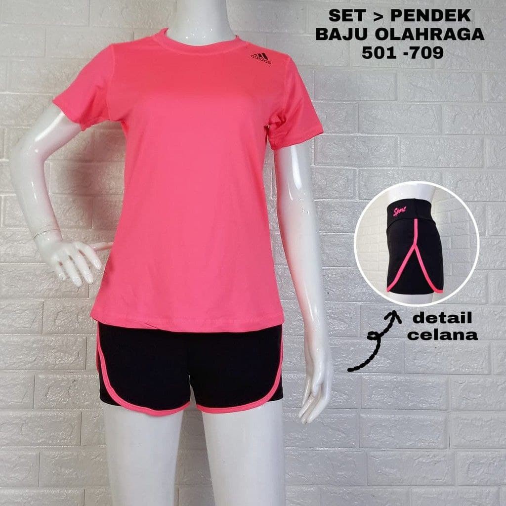 2 Setelan Baju Senam Wanita | Setelan Pendek Olahraga Wanita | Set aerobik, zumba, yoga.