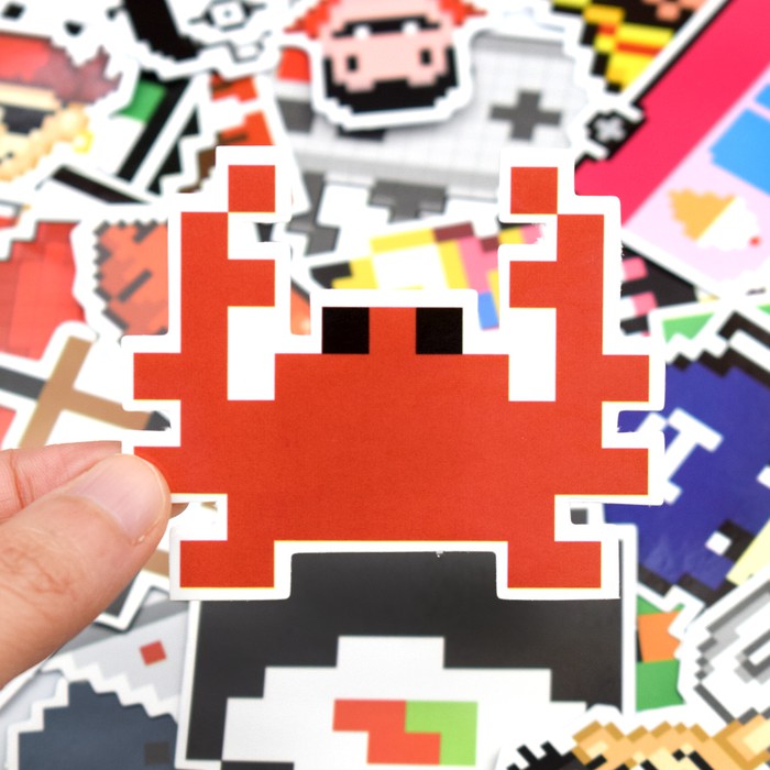 

Terlaris Stiker Koper Desain Pixel Retro Game Asli