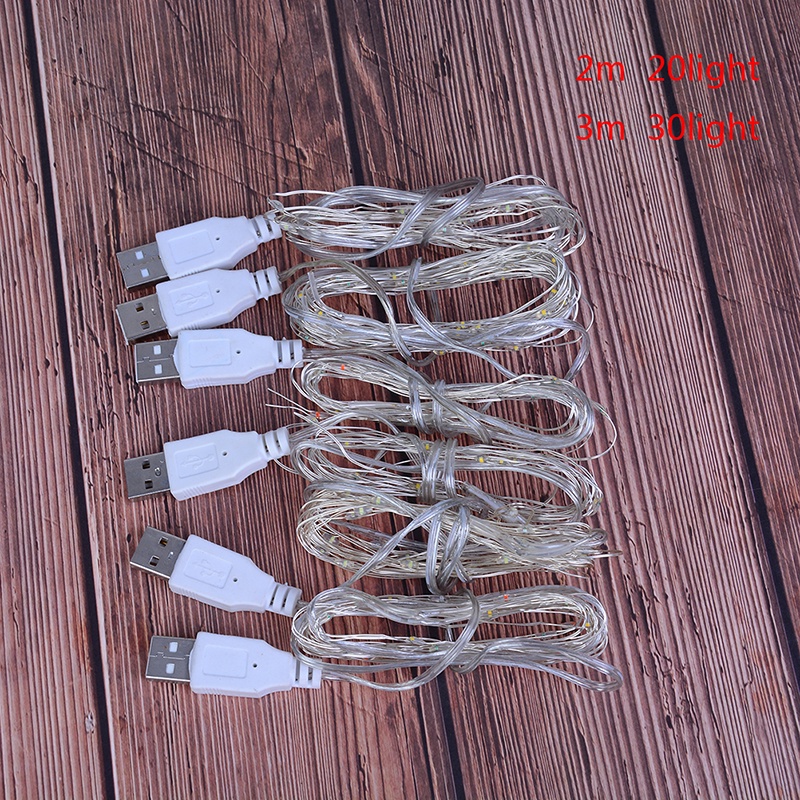 # Kaos T-Shirt Wanita Lengan Pendek Motif Print #3m Lampu Natal / Kabel 30 Led 20smd Panjang 2m Tenaga Usb Bahan Tembaga