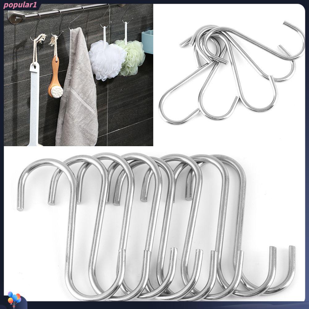 5 / 10 / 20 Pcs Kait Gantungan Penyimpanan Bentuk S Bahan Stainless Steel Untuk Kamar Mandi