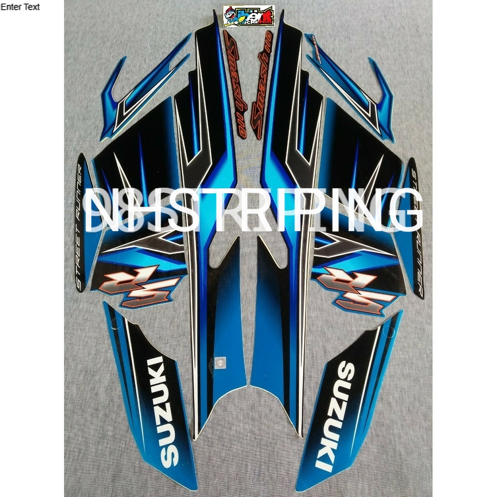 STRIPING SMASH 110SR BIRU  2009 STIKER LIS POLET ORI SUZUKI 110 SR
