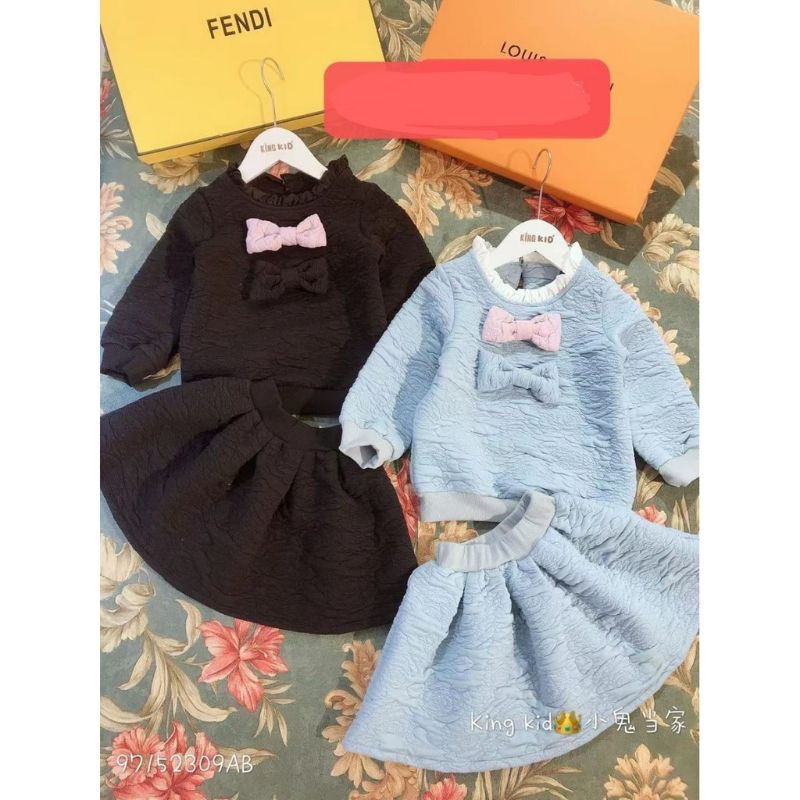 NEW ARRIVAL SETELAN ROK KING KID TANGAN PANJANG VARIASI PITA