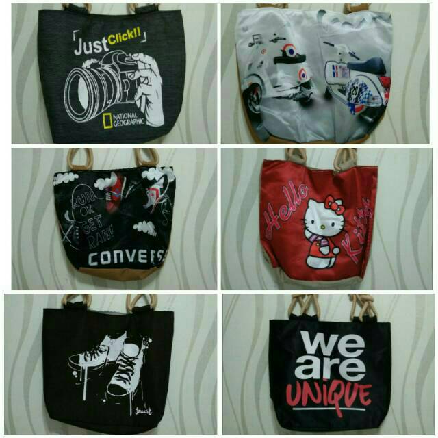 Tote bag kanvas tas pria tas distro