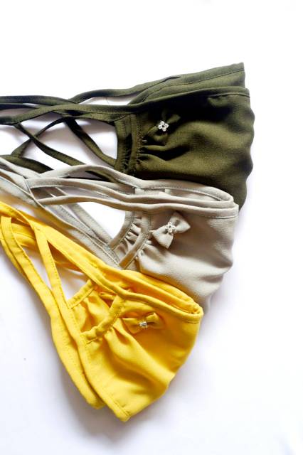Masker kain polos hijab handmade berkualitas
