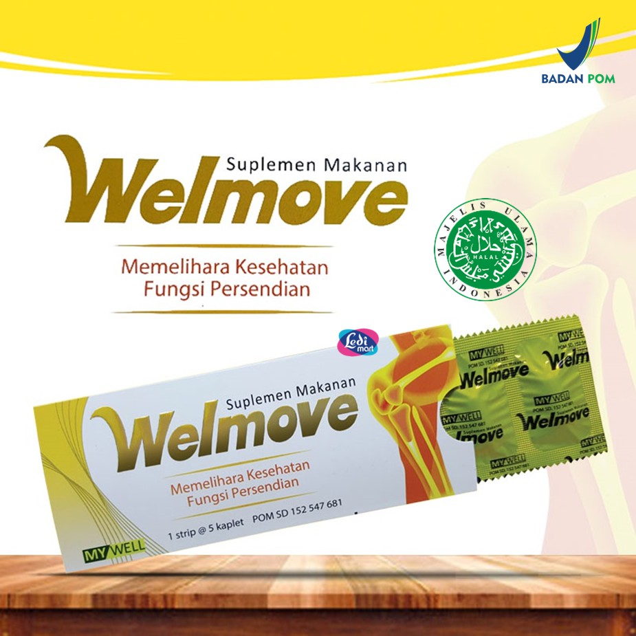 ORIGINAL Welmove Suplemen Makanan Isi 5 Kaplet BPOM / Wellmove Vitamin Sendi / LEDI MART