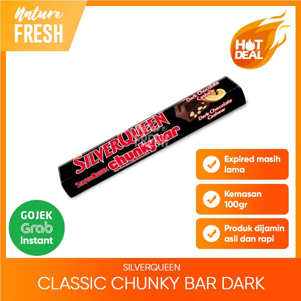 SilverQueen Chunky Bar Cashew Almond Orange Dark White Coklat Batangan