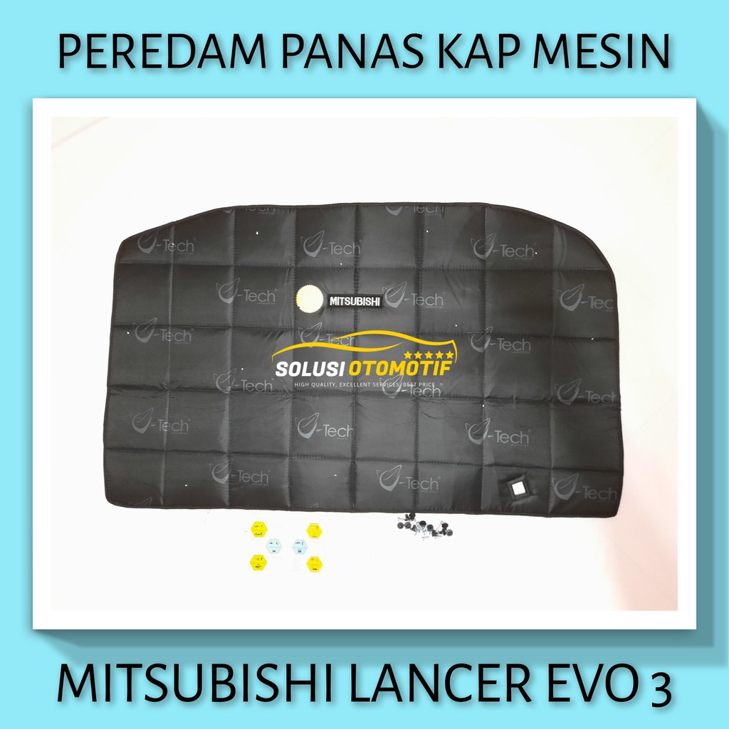 MITSUBISHI LANCER EVO 3 VTECH Ori Pelindung Peredam Panas Kap Mesin Aksesoris Variasi Mobil + Klip