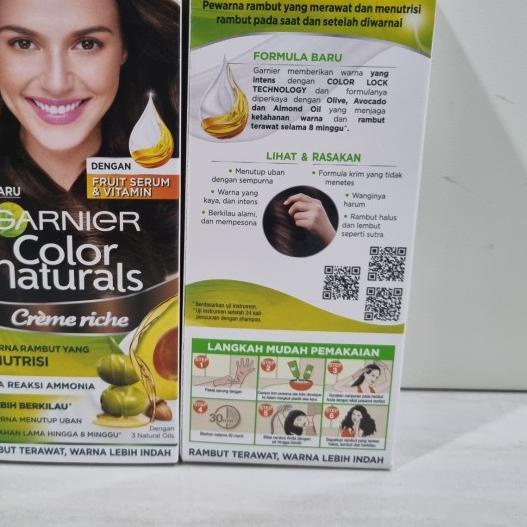✺ garnier color naturals cat pewarna semir rambut - 4 Brown Coklat Ω