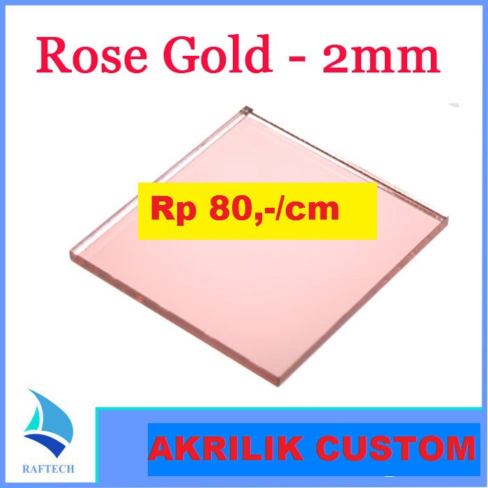 Akrilik Custom 2mm Akrilik Rose Gold 2 mm Laser Cutting Potong