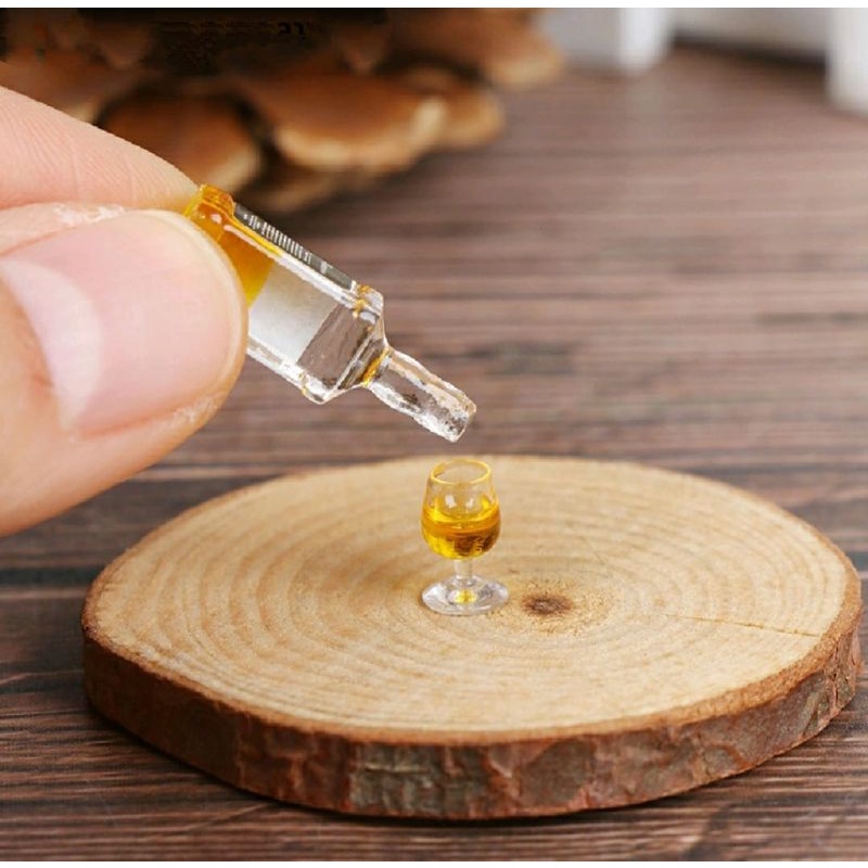 Miniature SET Botol Beer + Gelas Beer Jack Daniel's skala 1:12