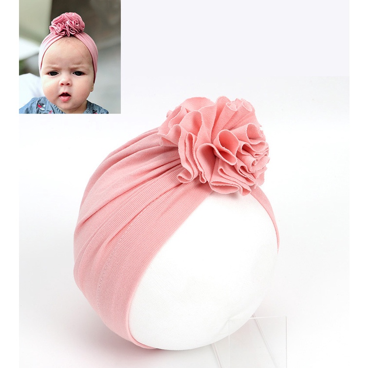 TB11 NEW Turban topi bayi motif bunga banyak warna