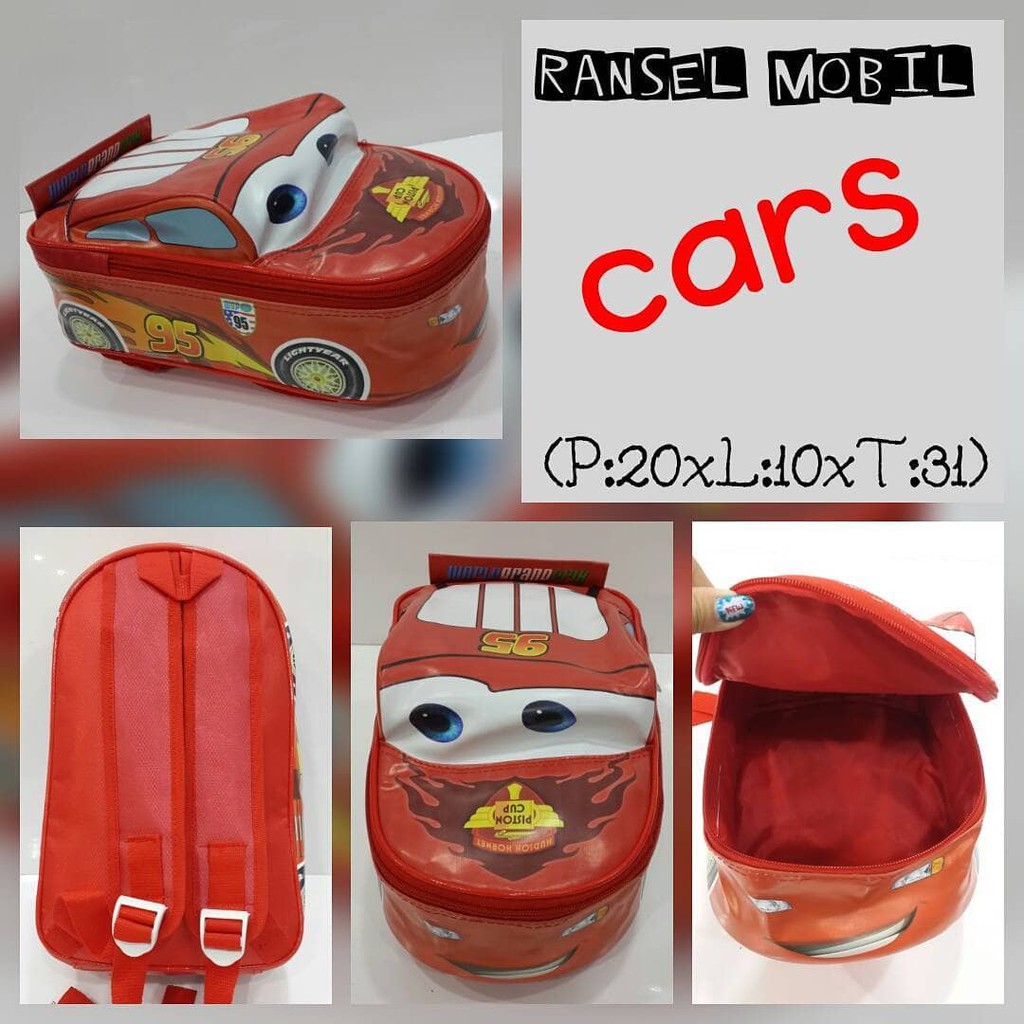 Terunik Tas Ransel Anak BALITA Bentuk Mobil CARS MCQUEEN