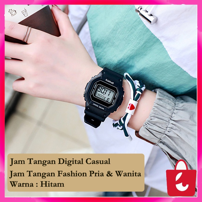 [BISA COD+Real Pict] Jam tangan Digital Casual Jam Tangan Fashion LED Pria Wanita Jam tangan Polos