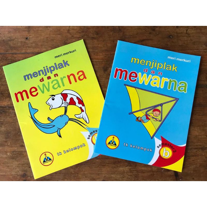 Buku Anak / Buku Paud / Buku TK : Buku Menjiplak & Mewarna TK B Semester 1 & 2 [ Mutiara Ilmu ]