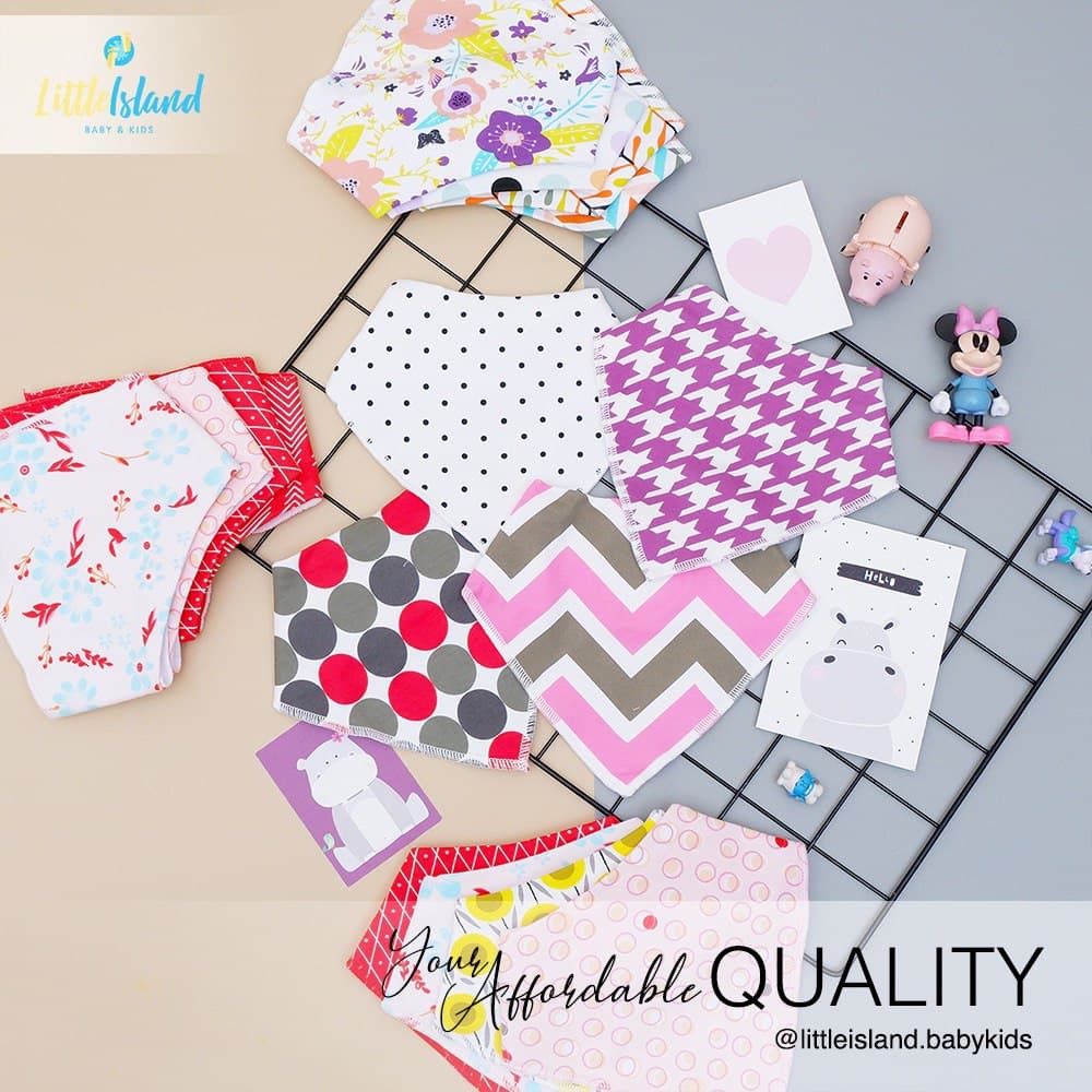LIN9041 - 4 in 1 Sleber/ Celemek/ Bib Segitiga Cotton + Polyester
