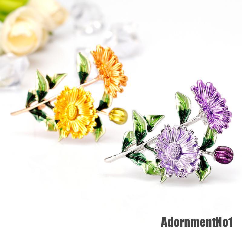 (Adornmentno1) Bros Pin Enamel Desain Bunga Aster Untuk Wanita