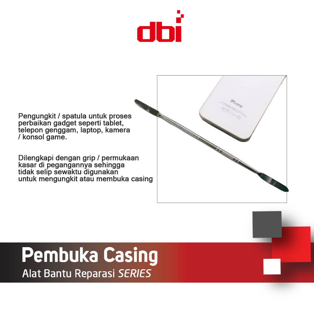 Pembuka Casing / Pengungkit Stainless Steel Lurus / Spatula Single