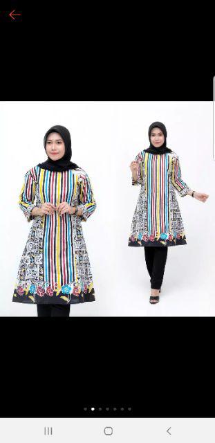 Terlaris Serut Genes Jelita Tunic Tunik Batik Modern Wanita