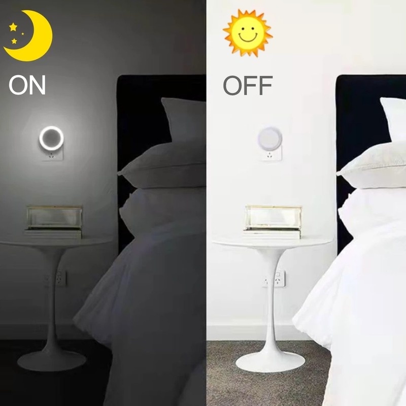 Lampu Malam LED Bulat 2 Gaya Plug EU US Portable Untuk Dekorasi Kamar Tidur