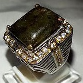 cincin batu akik Labrador hijau Papua natural original