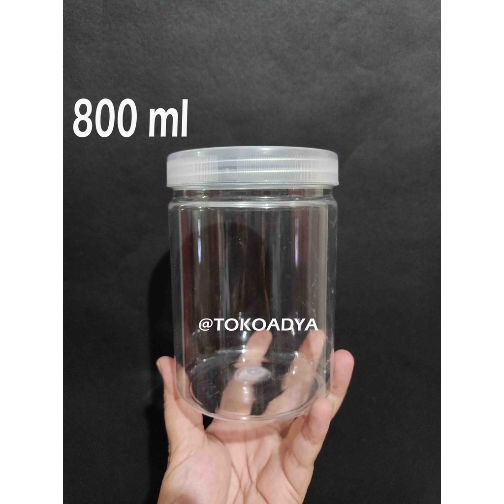 Toples Tabung Silinder 800 ml - Jar Plastik Mamitoko Fox Ulir