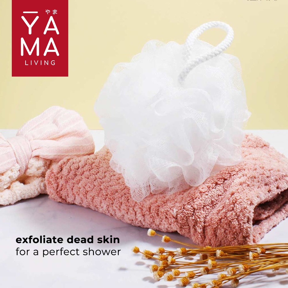 YAMA YOKU Premium Shower Puff White Spons Scrubber Mandi Putih 50 gram