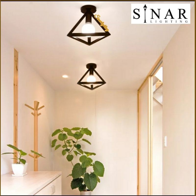 Lampu plafon ceiling minimalis pendant segitiga