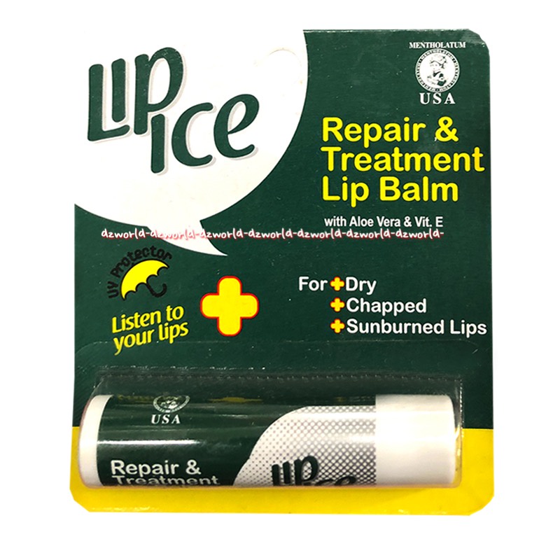 Lip Ice Repair &amp; Treatment 4.2gr Lip Balm Aloe Vera Vit E Lipgloss Untuk Perawatan Bibir Pecah Pecah Lipice Pelembab Bibir