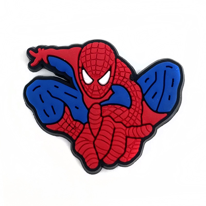 Super hero Jibbitz crocs Motif Kartun Spiderman shoe charms decorate Lubang Sepatu accessories Gesper hadiah anak laki-laki