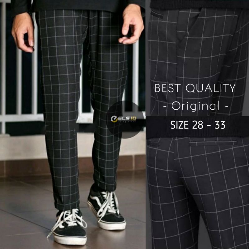 Celana Chino Tartan Panjang Pria  Angkle Distro Ori Terbaru Motif Kotak Kotak Original Terlaris Murah Celana Cino Tarsan Chinos