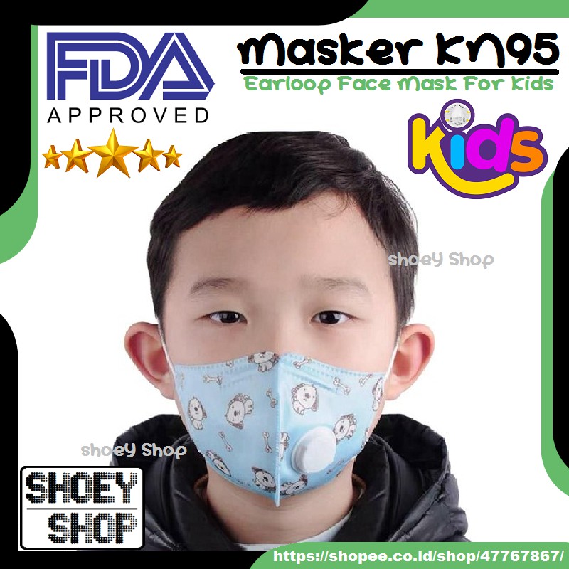 Masker KN95 Anak 5 Ply Dengan VALVE Nyaman Digunakan 3m Kids Mask N95 8210 9105 9501 9010