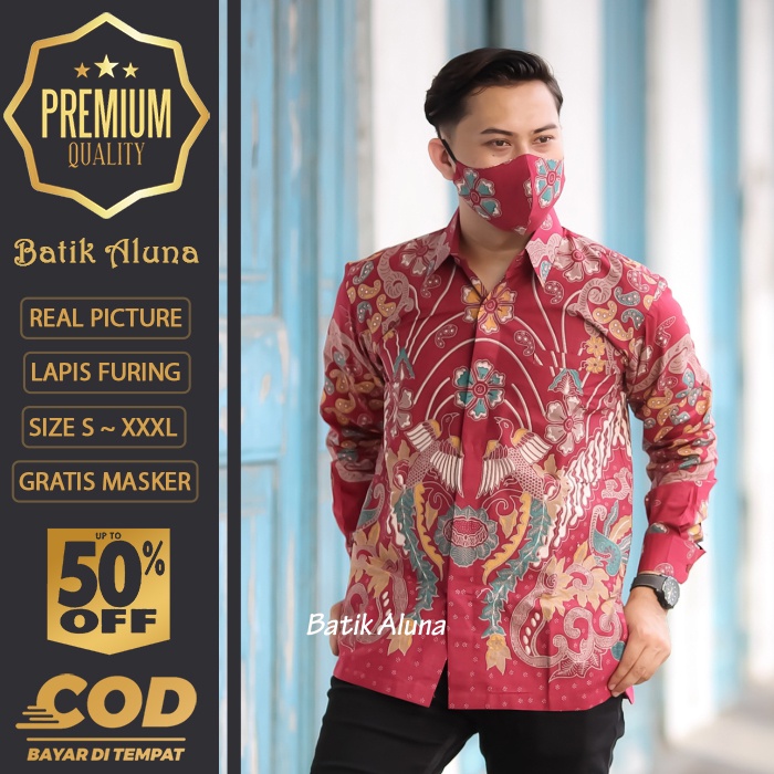 BATIK PRIA LENGAN PANJANG MEWAH PREMIUM ALUNA PRABUSENO SHANGHAI KERIS KEMEJA BATIK ACARA NIKAHAN KE