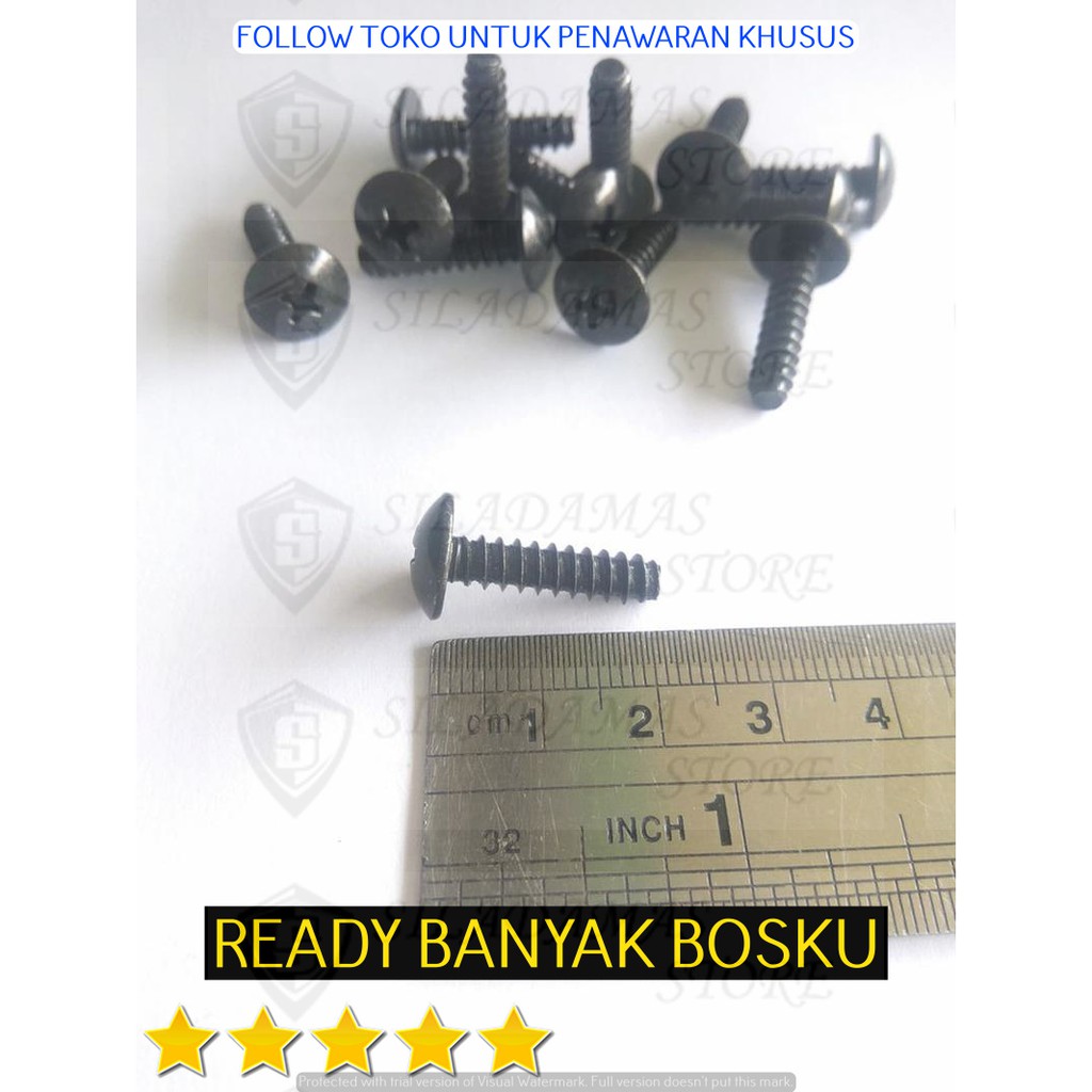 17 pcs M5x20 Sekrup TBT Hitam Casing body filter housing