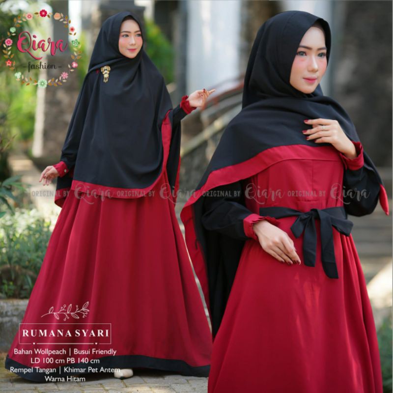 Gamis Rumana Syari Gamis Syari Set Khimar Gamis Set Wolfis Busui