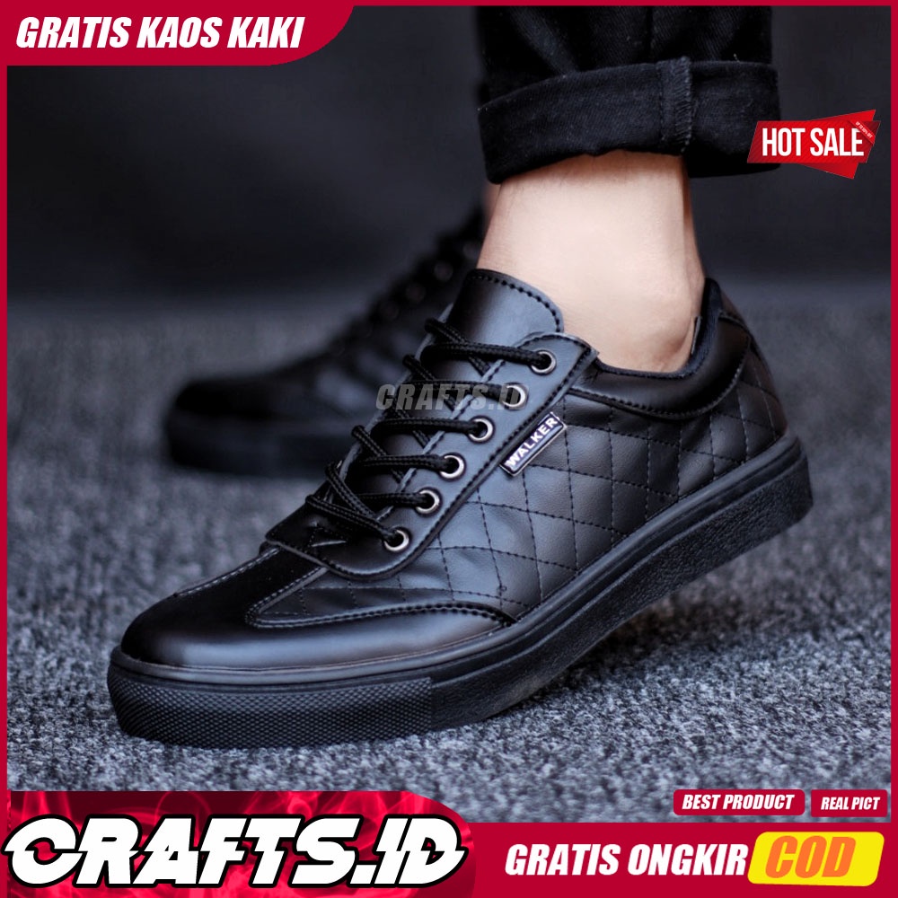 CRAFTS PEDRO Sepatu Sneaker Pria Sepatu Pria Casual Sneakers Cowo/Cowok Kulit Pu Sepatu Casual Keren Semi Formal Kerja Kuliah Kondangan