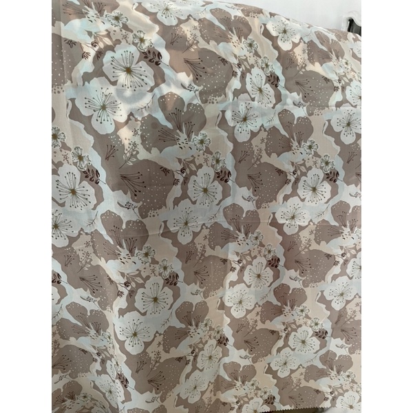 hijab printing motif bunga bahan bella square