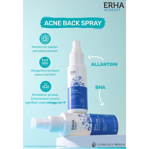 ERHA ACNEACT SERIES I Acne Back Spray 60ml I Acne Pressed Powder 13g I Acne Spot Gel 10g I ACSBP 60gr